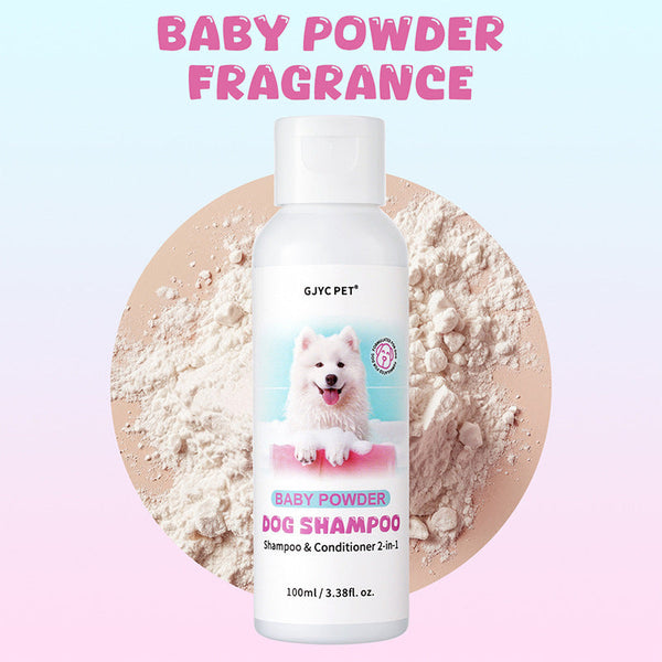 HKM-3738429 Long-Lasting Talcum Powder Fragrance Pet Shampoo for Cats and Dogs - 100ml to 150ml Capacity