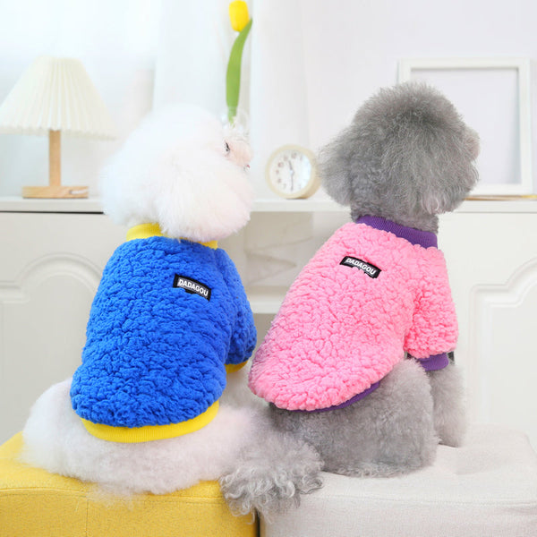 HKM-3738941 Colorful Fleece Pet Clothes for Autumn and Winter - Multiple Sizes Available