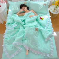HKM-373907 Korean Style Solid Color Washed Cotton Summer Quilt, 200x230cm