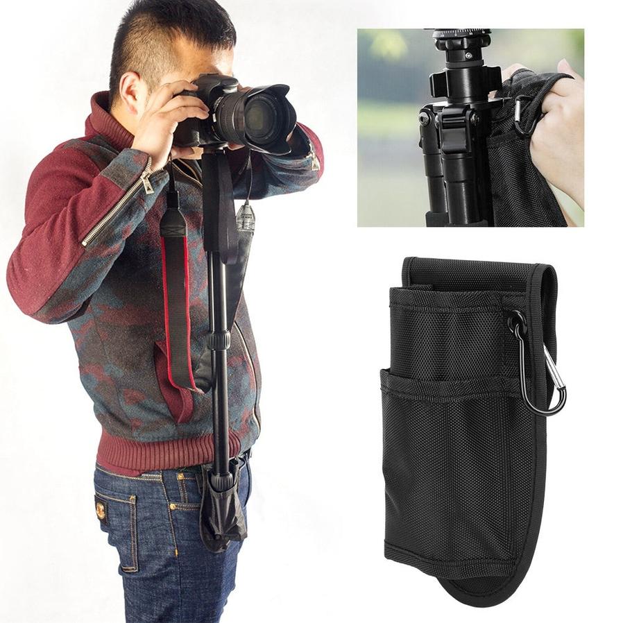 HKM-373971 Multifunctional Portable Nylon Monopod Waist Bag with Dual Storage Layers