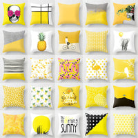 HKM-373971 Yellow Polyester Waist Cover Pillowcase - 45x45cm Peach Skin Cushion Cover