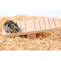 HKM-3741373 Wooden Hamster Seesaw for Stress Relief and Exercise - Natural Wood Pet Toy
