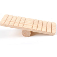 HKM-3741373 Wooden Hamster Seesaw for Stress Relief and Exercise - Natural Wood Pet Toy