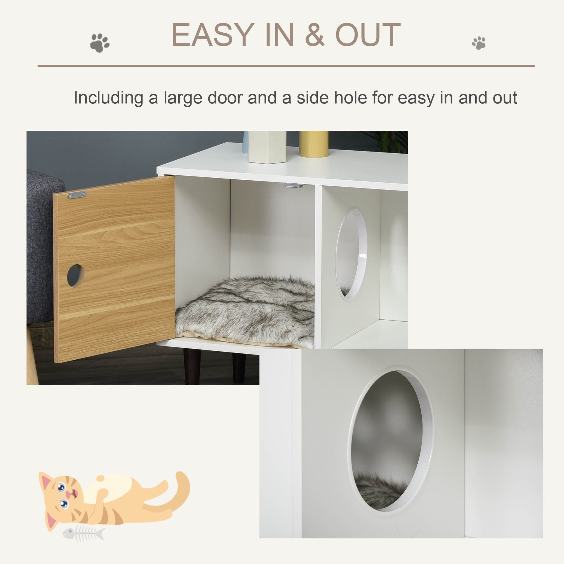HKM-3742013 Cozy Cat House with Removable Cushion and Easy Access Design