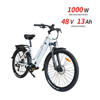 HKM-374227 Electric City Bike 48V 1000W Central Motor 27.5 Inch Mountain Bike with 7 Speed Gears and Hydraulic Brakes