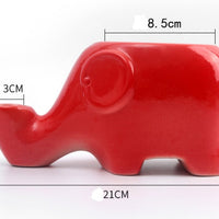 HKM-3742525 Ceramic Elephant Design Cat Drinking Fountain Bowl in Pink, 500ml Capacity