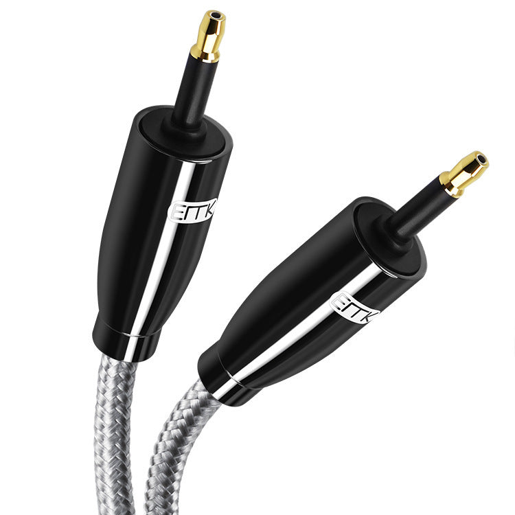 HKM-374291 Mini Toslink Optical Audio Cable - 3.5mm 24K Gold-Plated Fiber Optic Connection (Multiple Lengths Available)