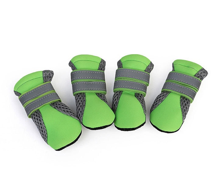 HKM-3743165 Comfortable Dog Walking Shoes with Reflective Design and Easy Fit in Pink, Green, and Black