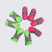 HKM-3743165 Comfortable Dog Walking Shoes with Reflective Design and Easy Fit in Pink, Green, and Black