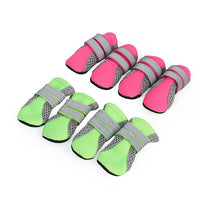 HKM-3743165 Comfortable Dog Walking Shoes with Reflective Design and Easy Fit in Pink, Green, and Black