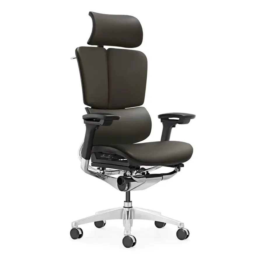 HKM-374355 Contemporary Leather Executive Office Chair with Adjustable Headrest and Ergonomic Design