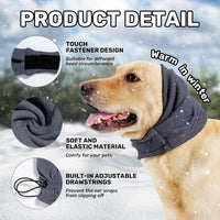 HKM-3743933 Dog Calming Hoodie and Adjustable Ear Wraps for Noise Protection and Anxiety Relief