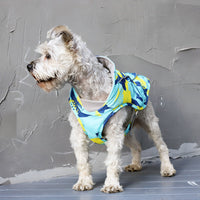 HKM-3744701 Waterproof Reflective Dog Jacket with Traction Rope in Red and Blue