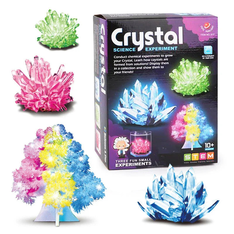 HKM-374483 Christmas Tree Crystal Growing Science Experiment Kit for Kids – DIY Educational STEAM Toy for Ages 10+
