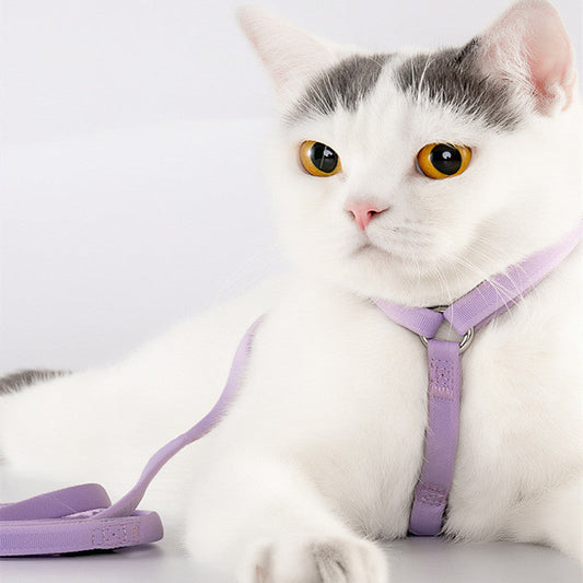 HKM-3746109 Breathable Cloth I-Shaped Chest Strap for Cats and Small Dogs in Fresh Colors