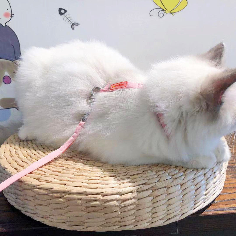 HKM-3746109 Breathable Cloth I-Shaped Chest Strap for Cats and Small Dogs in Fresh Colors