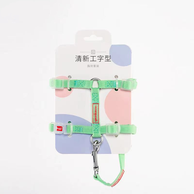HKM-3746109 Breathable Cloth I-Shaped Chest Strap for Cats and Small Dogs in Fresh Colors