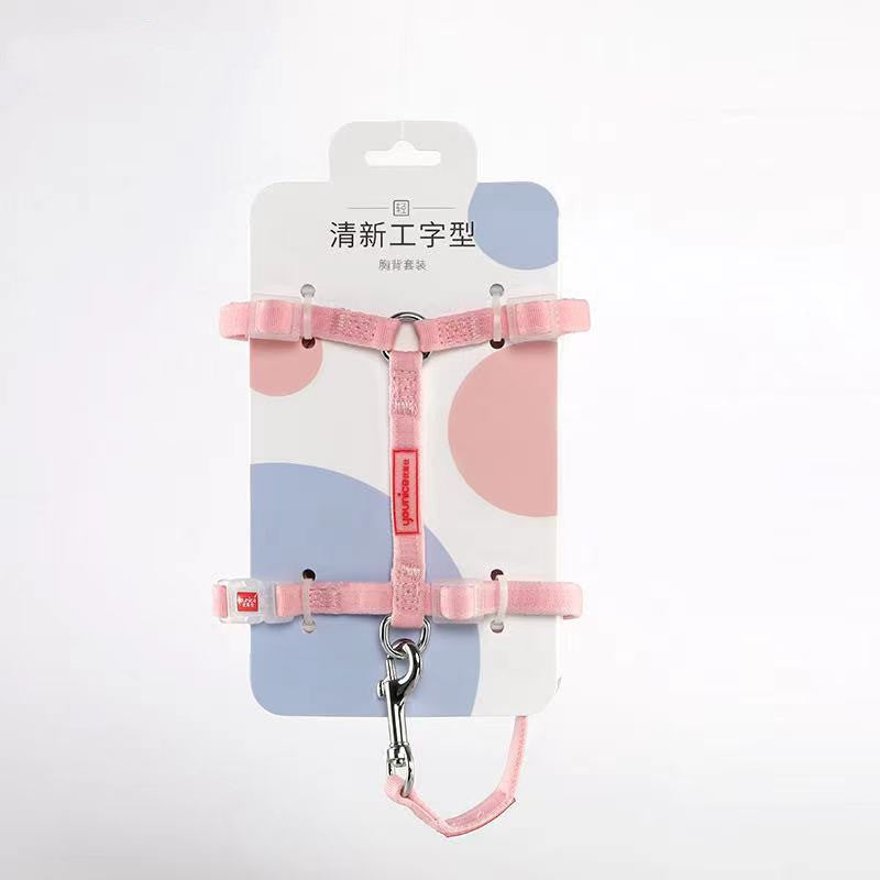 HKM-3746109 Breathable Cloth I-Shaped Chest Strap for Cats and Small Dogs in Fresh Colors