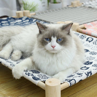 HKM-3746365 Wooden Camping Bed for Cats - 44x51cm Cat Litter Solution