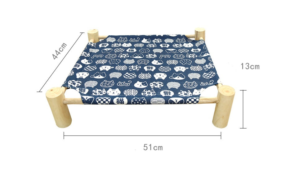 HKM-3746365 Wooden Camping Bed for Cats - 44x51cm Cat Litter Solution