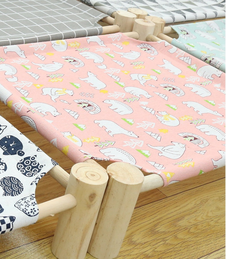 HKM-3746365 Wooden Camping Bed for Cats - 44x51cm Cat Litter Solution
