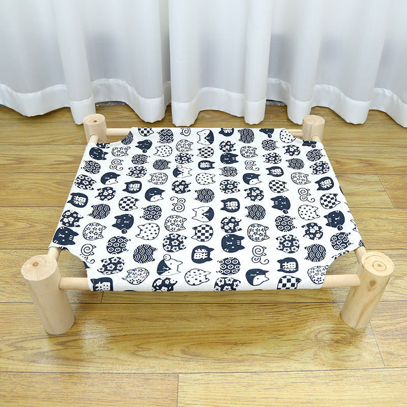 HKM-3746365 Wooden Camping Bed for Cats - 44x51cm Cat Litter Solution