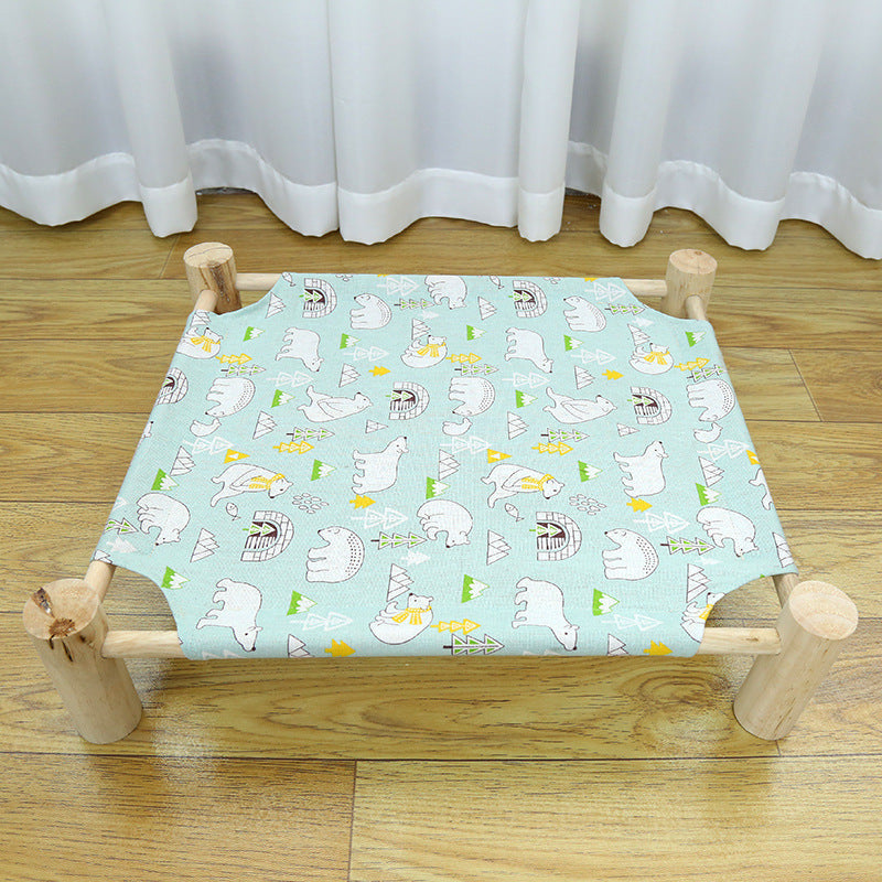 HKM-3746365 Wooden Camping Bed for Cats - 44x51cm Cat Litter Solution