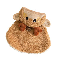 HKM-3746877 Reindeer Cape for Dogs and Cats - Warm Thickened Christmas Outfit with Hat and D-Ring for Easy Leash Attachment