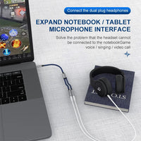 HKM-374803 3.5MM Male to Dual Female Mic Audio Y Splitter Cable for Headset and PC Connection