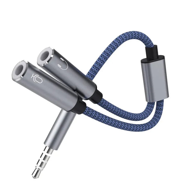 HKM-374803 3.5MM Male to Dual Female Mic Audio Y Splitter Cable for Headset and PC Connection