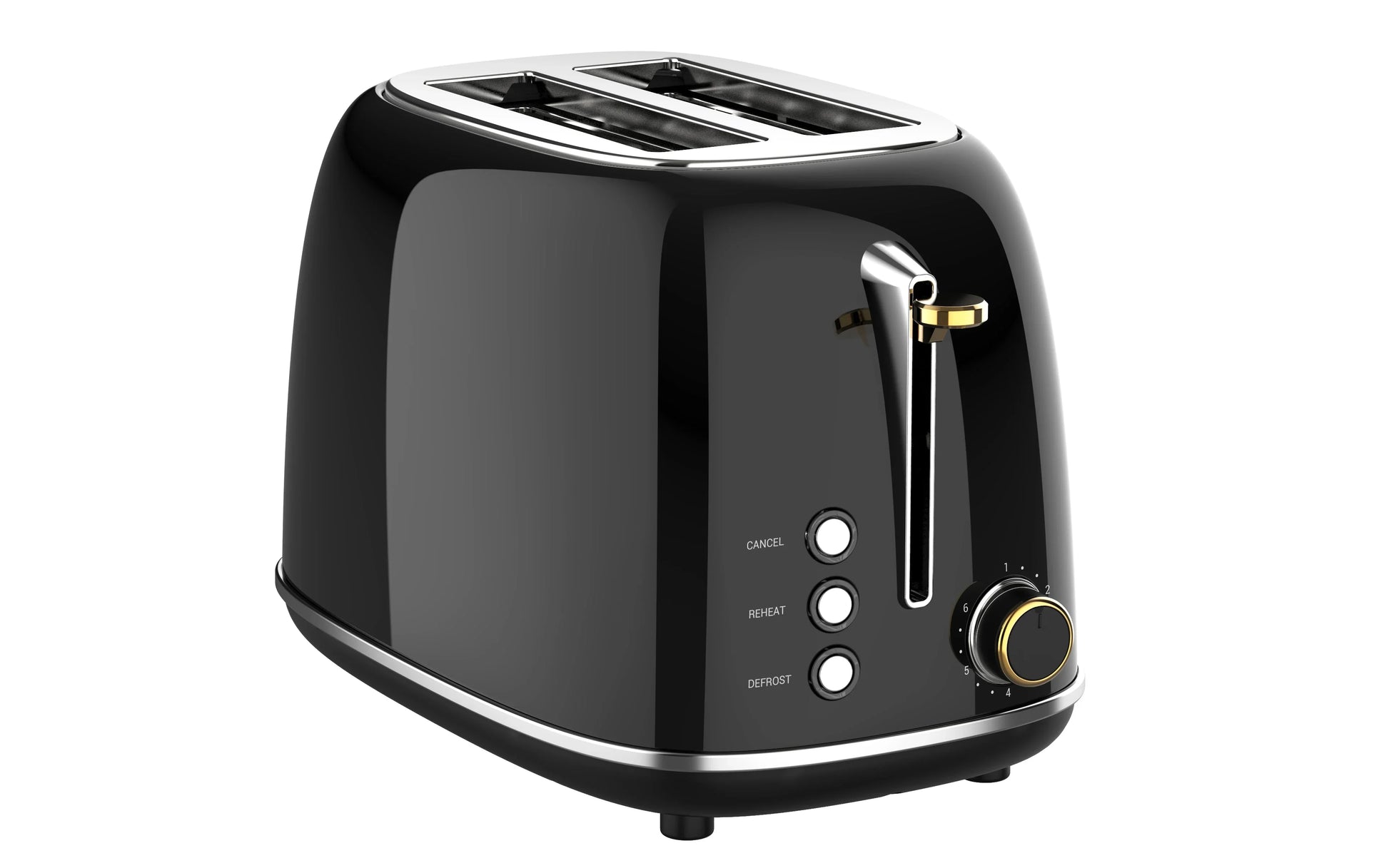 HKM-374803 Retro Stainless Steel 2-Slice Toaster with Extra Wide Slots