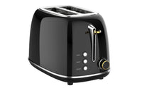 HKM-374803 Retro Stainless Steel 2-Slice Toaster with Extra Wide Slots