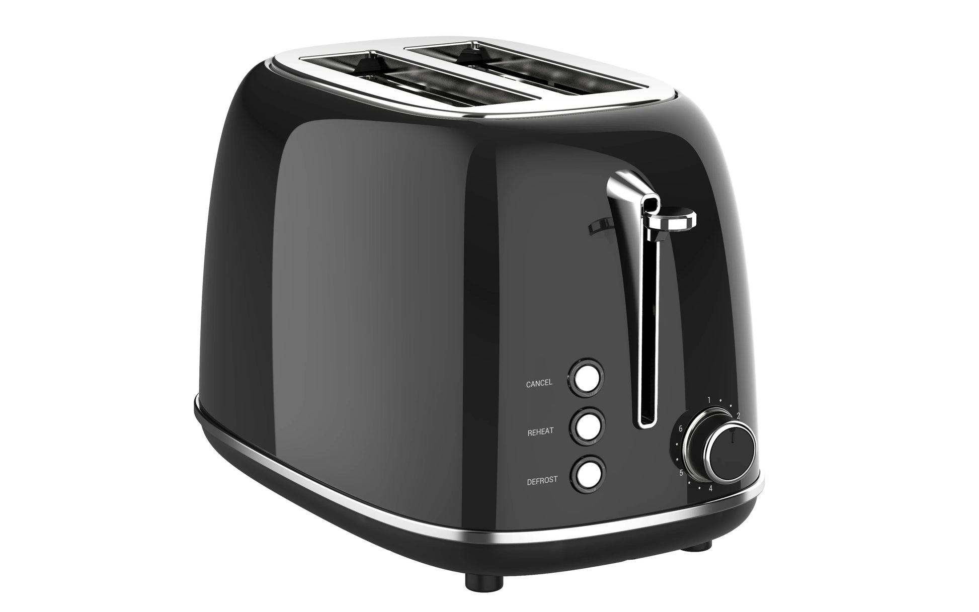 HKM-374803 Retro Stainless Steel 2-Slice Toaster with Extra Wide Slots