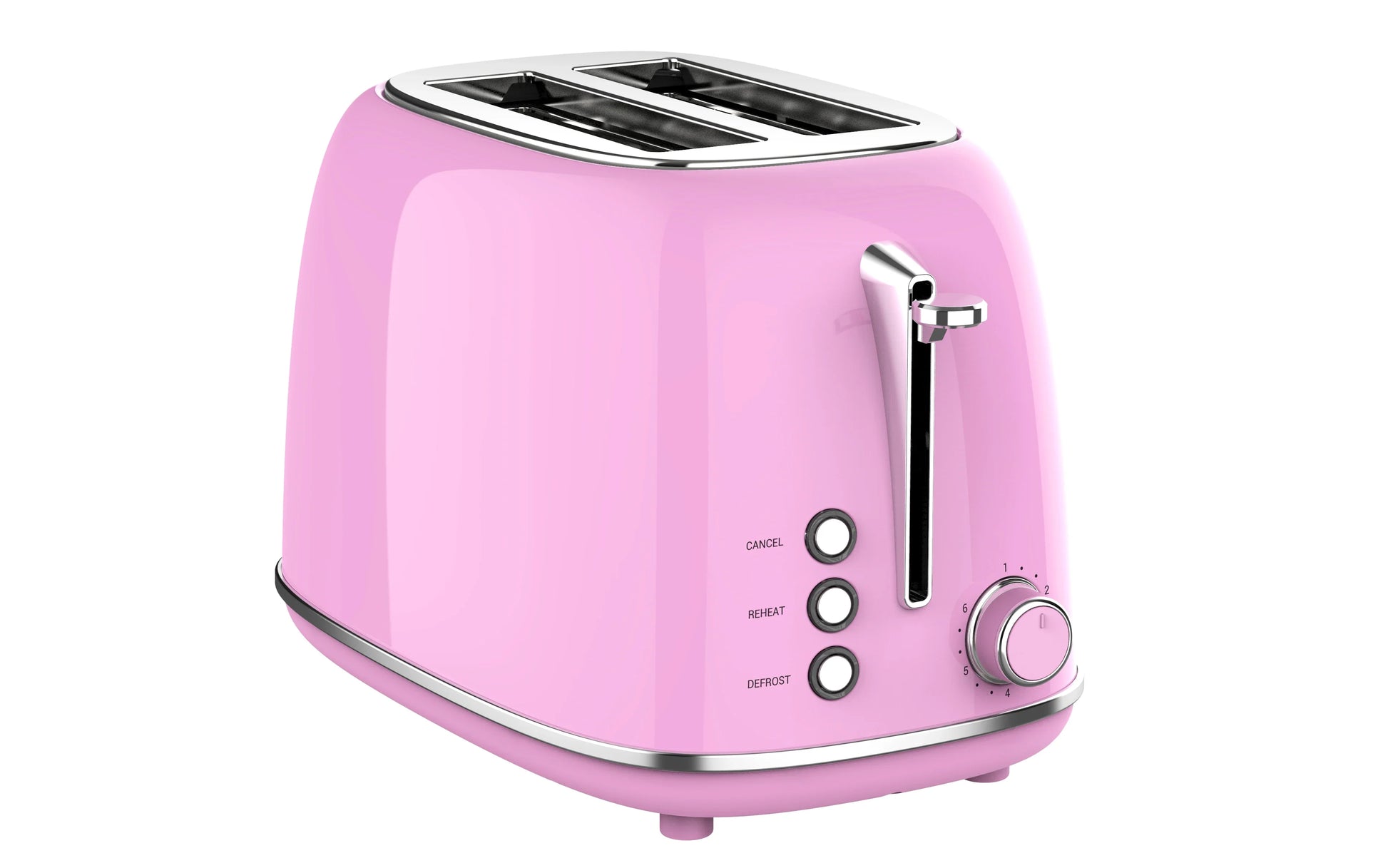 HKM-374803 Retro Stainless Steel 2-Slice Toaster with Extra Wide Slots