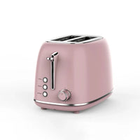 HKM-374803 Retro Stainless Steel 2-Slice Toaster with Extra Wide Slots