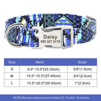 HKM-3748157 Personalized Nylon Dog Collar with Custom Nameplate ID Tag for Cats and Dogs