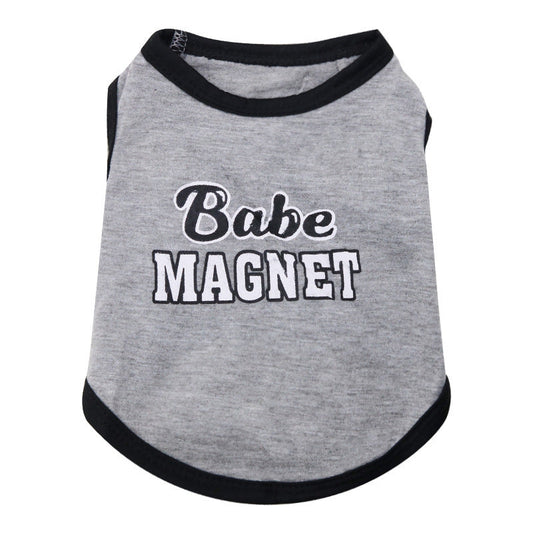HKM-374931 Stylish Gray Cotton Dog Vest with Black Edging for All Sizes