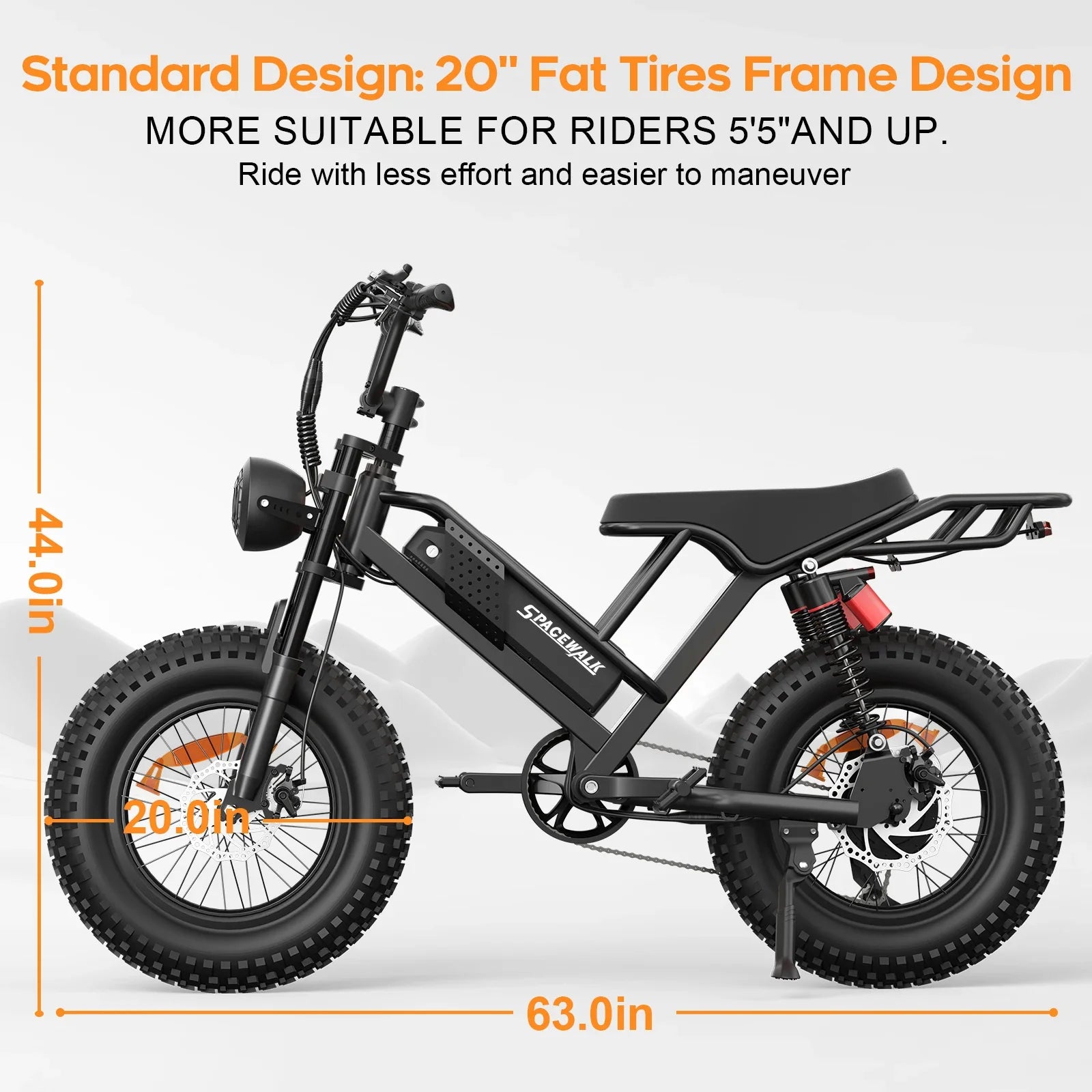 HKM-375379 750W Electric Mountain Bike with 48V Battery, 20-Inch Wheels, Dual Suspension, 7-Speed Gear System
