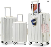 HKM-375443 Adult Ride-On Cabin Suitcase with Removable Rims - 20-Inch Size for Travel
