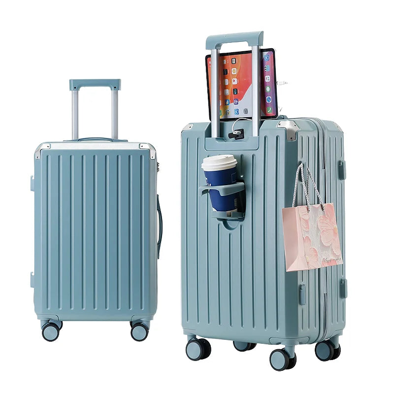 HKM-375443 Adult Ride-On Cabin Suitcase with Removable Rims - 20-Inch Size for Travel