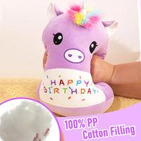 HKM-375507 Cartoon Purple Unicorn Plush Toy – Soft and Squishy Stuffed Animal for Children