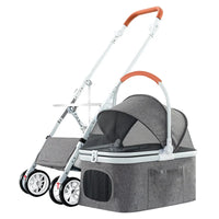 HKM-375571 Folding Pet Stroller with Four Wheels for Easy Travel and One-Hand Operation