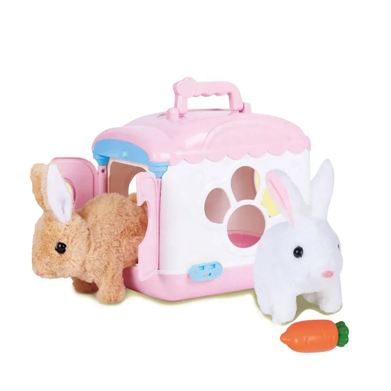 HKM-375571 Plush Rabbit Simulation Toy with Sound for Pretend Play - Ages 2 to 7