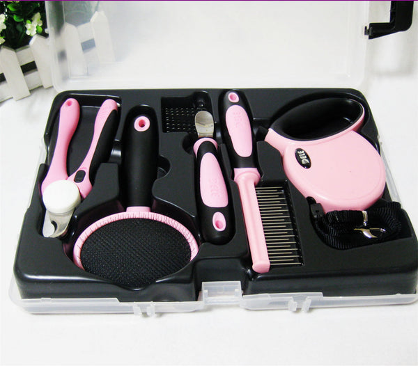 HKM-3755837 Pet Grooming Kit with Traction Rope and Nail Clippers - Lightweight Essentials Set