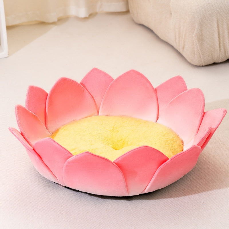 HKM-3756093 Lotus Pink Thermal Cat Nest with Ultra-Soft Crystal Material for All Seasons