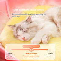 HKM-3756093 Lotus Pink Thermal Cat Nest with Ultra-Soft Crystal Material for All Seasons