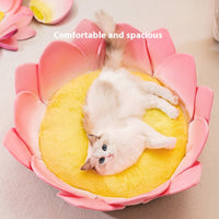 HKM-3756093 Lotus Pink Thermal Cat Nest with Ultra-Soft Crystal Material for All Seasons