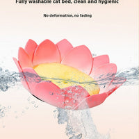 HKM-3756093 Lotus Pink Thermal Cat Nest with Ultra-Soft Crystal Material for All Seasons