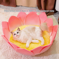 HKM-3756093 Lotus Pink Thermal Cat Nest with Ultra-Soft Crystal Material for All Seasons