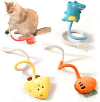HKM-3756221 Sisal Rope Cat Chew Toys with Catnip and Silvervine - Safe, Bite-Resistant Dental Fun for Indoor Cats